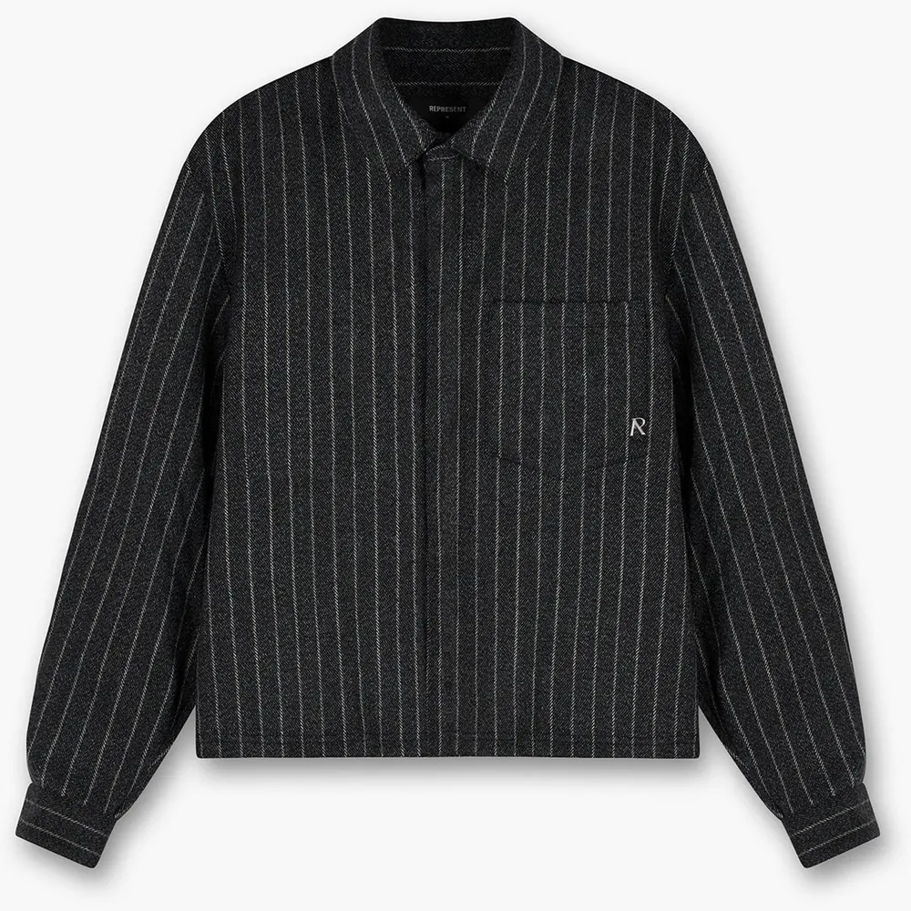 Represent Men's Cropped Wool Long Sleeve Oversized Fit Overshirt
