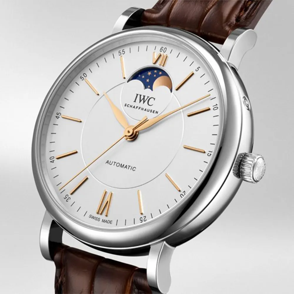 IWC Portofino Automatic Moon Phase 40mm Mens Watch in Silver, additional product view 3