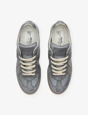 MAISON MARGIELA Replica Leather Trainers - EUR 44.5 / 10.5 UK MEN in GREY/LIGHT, additional product view 2