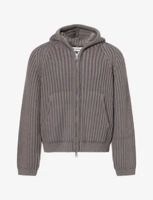 OUR LEGACY Level Hooded Rib-Merino-Wool Hoody