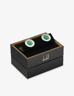 DUNHILL Lock Disc Silver Cufflinks detail 3