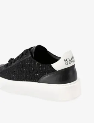KURT GEIGER LONDON Albion Leather Trainers - EUR 42 / 8 UK MEN in BLK/WHITE, additional product view 3