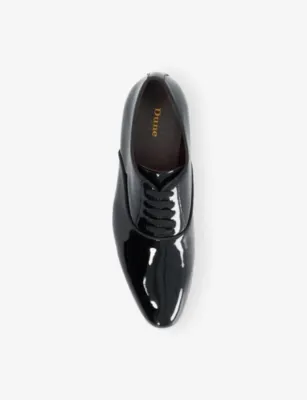 DUNE Stenny Patent-Leather Derby Shoes - EUR 46 / 12 UK MEN in BLACK PATENT LEATHER, additional product view 2