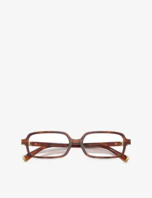 MIU MIU MU 01YV Rectangle-Frame Acetate Eyeglasses