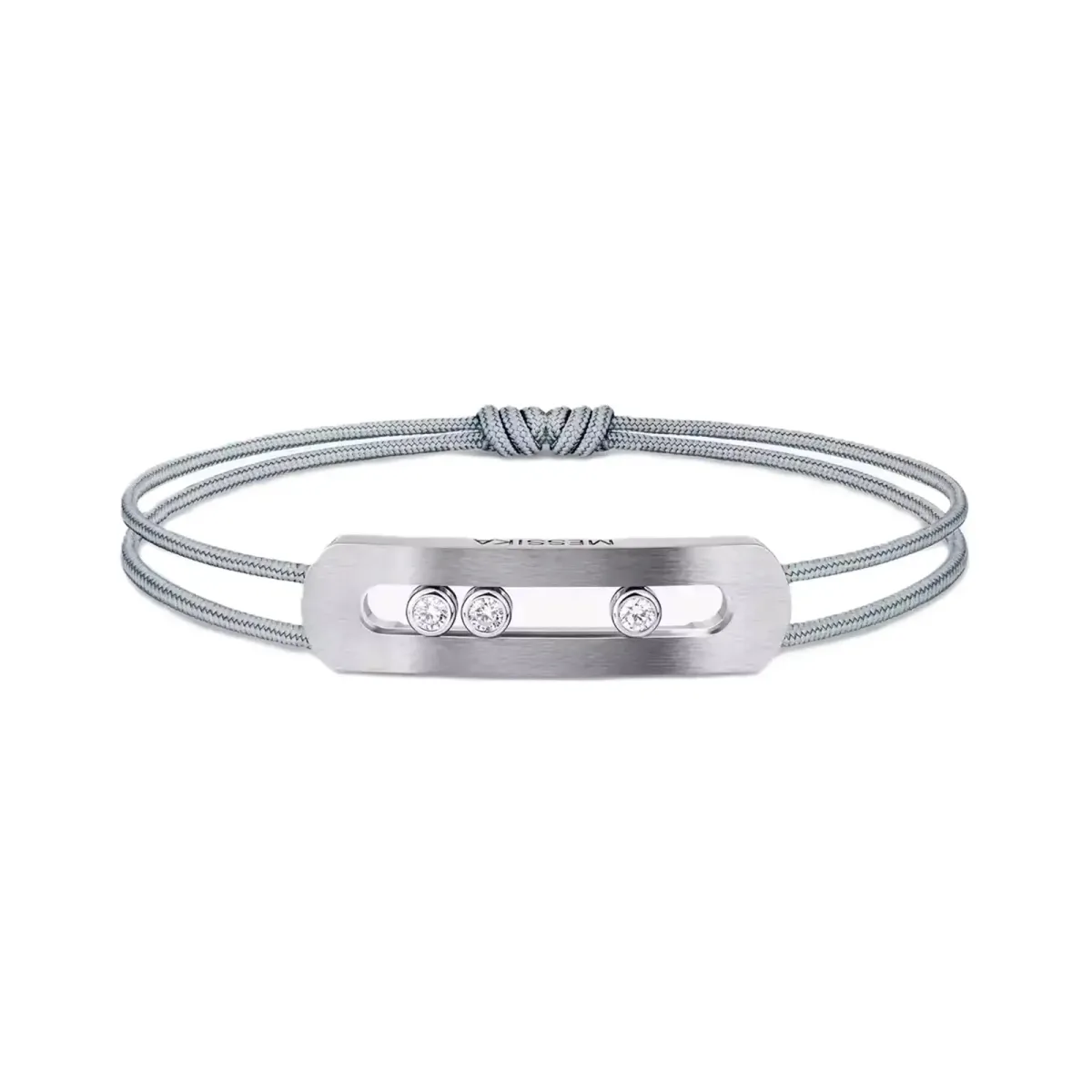 Messika Move Titanium Natural Titanium 0.24ct Diamond Cord Bracelet