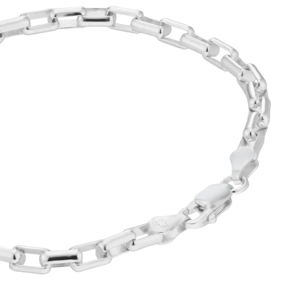 For Him Sterling Silver 4mm Belcher Chain Bracelet detail 3