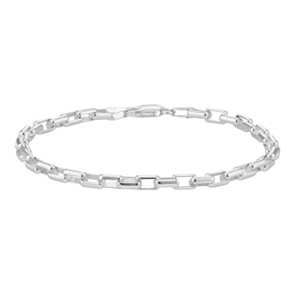 For Him Sterling Silver 4mm Belcher Chain Bracelet