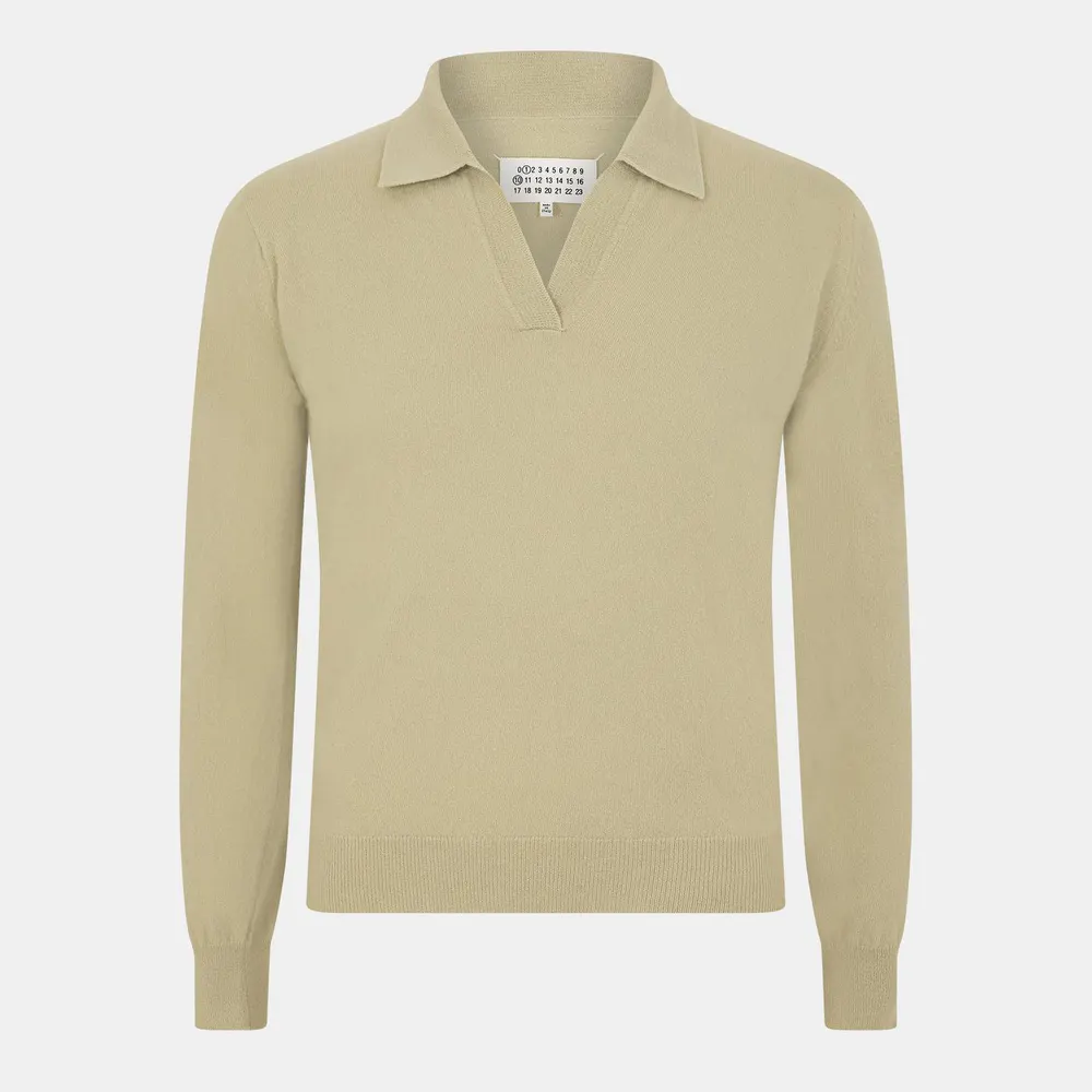 Maison Margiela Men's Textured Knitted Top in Pale Green – Clothing