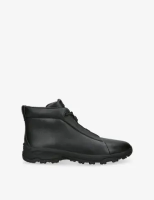 ZEGNA Triple Stitch Vetta Leather Trainers - EUR 44 / 10 UK MEN in BLACK – Mens | Trainers | High tops