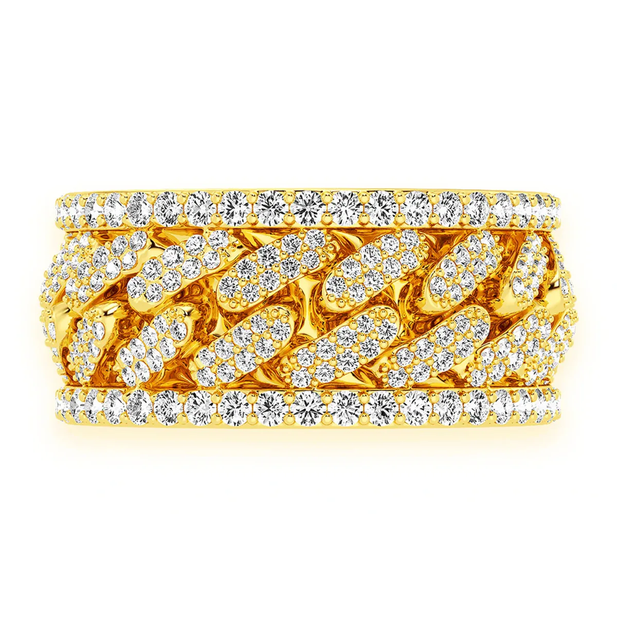 For Him Miami Cuban Link Ring in Rose Gold / Lab Grown Diamond – Ring