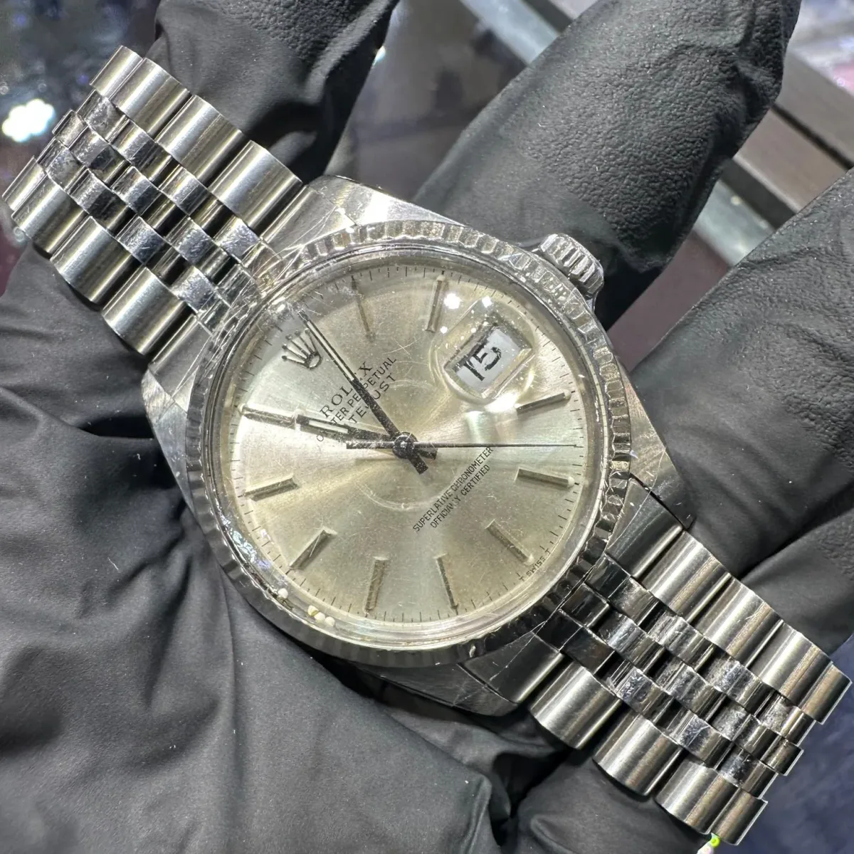 ANKUR - For Him WATCHES Rolex Datejust 36mm | Silver Stick Dial | Stainless Steel Jubilee – Watch