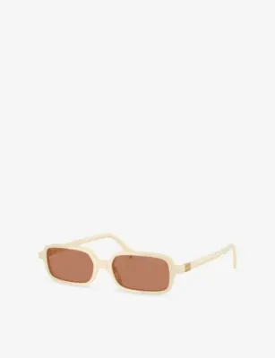 MIU MIU MU 11ZSF Rectangle-Acetate Sunglasses in WHITE, additional product view 3