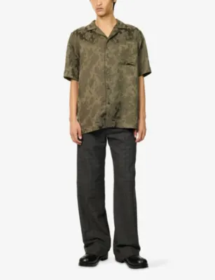 DRIES VAN NOTEN Carltone Jacquard Satin Shirt detail 2