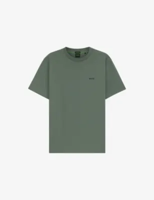 BOSS Brand-Embossed Short-Sleeved Stretch-Cotton T-Shirt