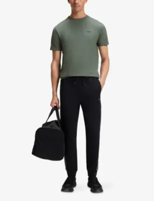 BOSS Brand-Embossed Short-Sleeved Stretch-Cotton T-Shirt detail 2