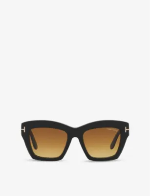 TOM FORD FT1191 Luna Rectangle-Frame Acetate Sunglasses