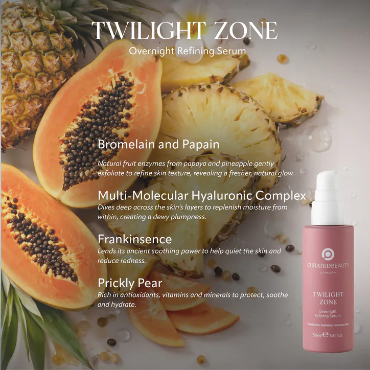 Curated Beauty London TWILIGHT ZONE Overnight Refining Serum to reveal calm, 50ml detail 3