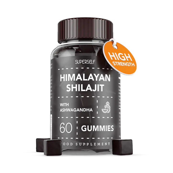 SuperSelf Himalayan Shilajit with Ashwagandha & Turmeric Pineapple Flavour 60 Gummies