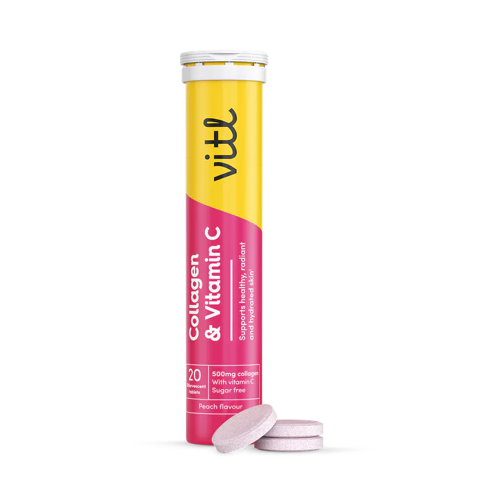 Vitl Collagen & Vitamin C Effervescent Tablets 20Tablets