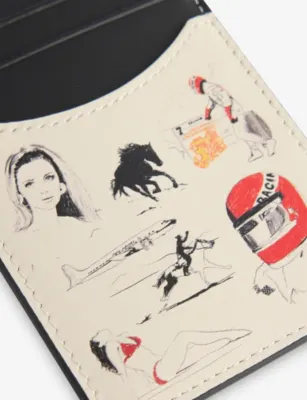 DUKE & DEXTER Graphic-Print Leather Card Holder detail 2