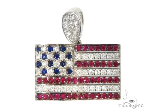 RINA - For Him CUSTOM Custom Diamond American Flag Pendant 45582 in Rose Gold – Pendant