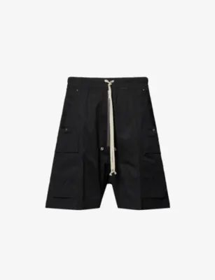 RICK OWENS Cargobela Zip-Front Cotton-Poplin Shorts