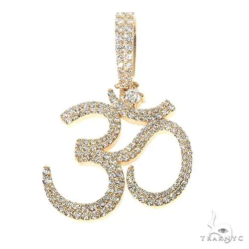 RINA - For Him FACTORY Custom Made Big OM Diamond Pendant 67465 in Rose Gold – Pendant