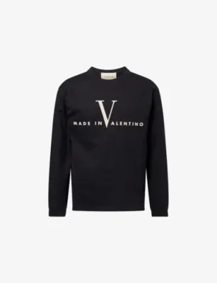 VALENTINO GARAVANI Logo-Text Long-Sleeve Cotton-Jersey T-Shirt