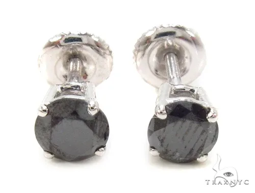 RINA - For Him FACTORY Prong Black Diamond Earrings 36021 in Rose Gold – Earrings