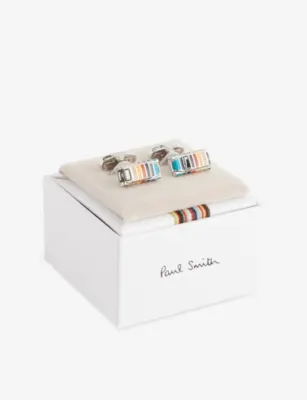 PAUL SMITH Mini Striped Metal Cufflinks detail 3