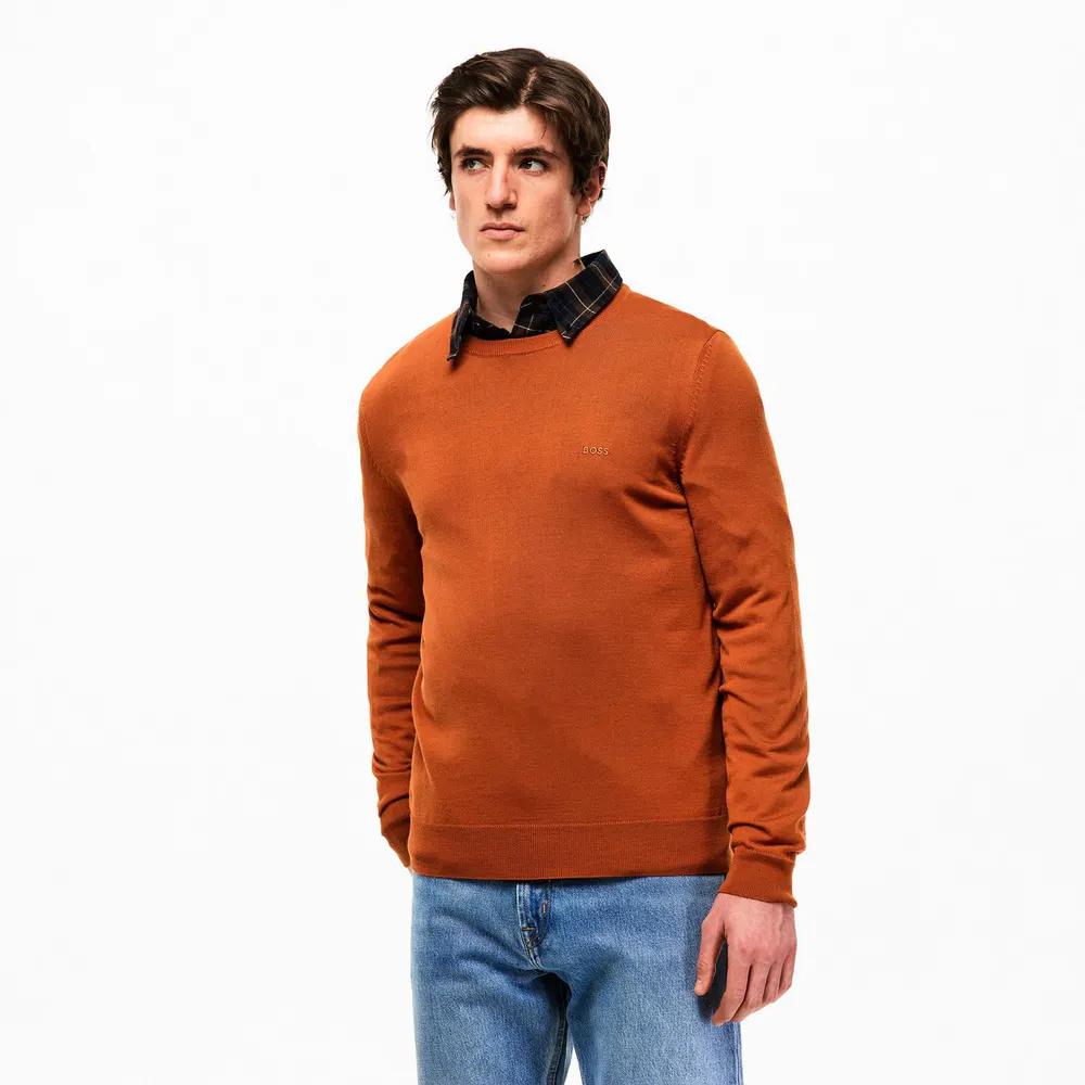 Boss Men's Botto Black Knitted Crew Neck Jumper detail 3
