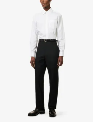 DUNHILL Stripe-Print Pointed-Collar Cotton Shirt detail 2