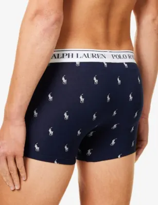 POLO RALPH LAUREN Pack of three branded-waistband stretch-cotton trunks detail 3