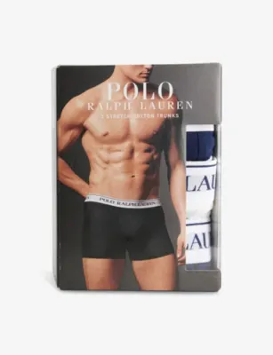 POLO RALPH LAUREN Pack of three branded-waistband stretch-cotton trunks