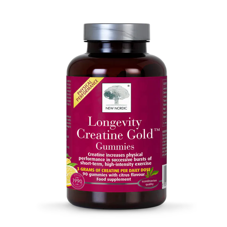 New Nordic Longevity Creatine Gold Gummies Citrus 90 Gummies