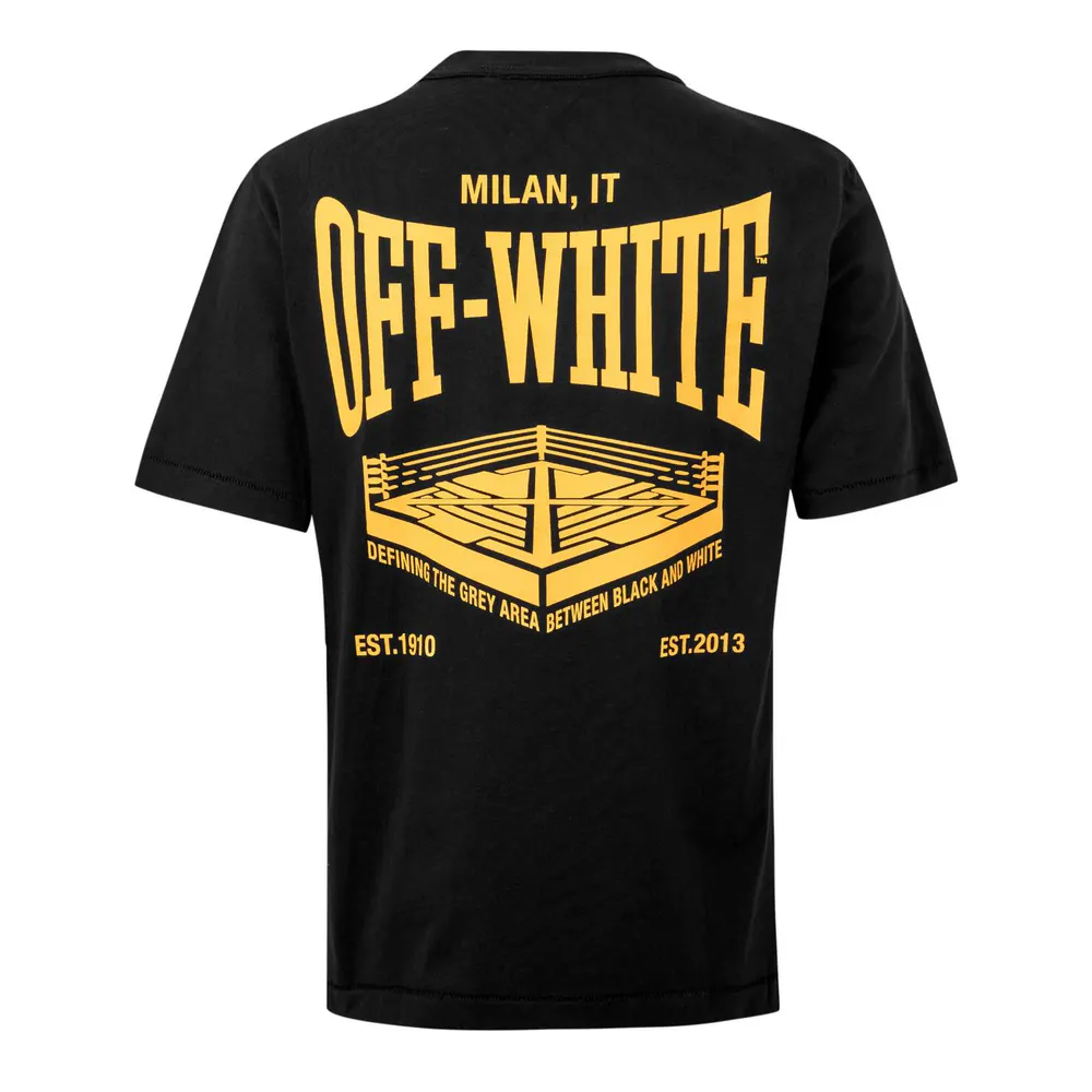 Off White x Everlast Off-White™ c/o Everlast Mens Gym Tee in Black/Yellow, additional product view 2