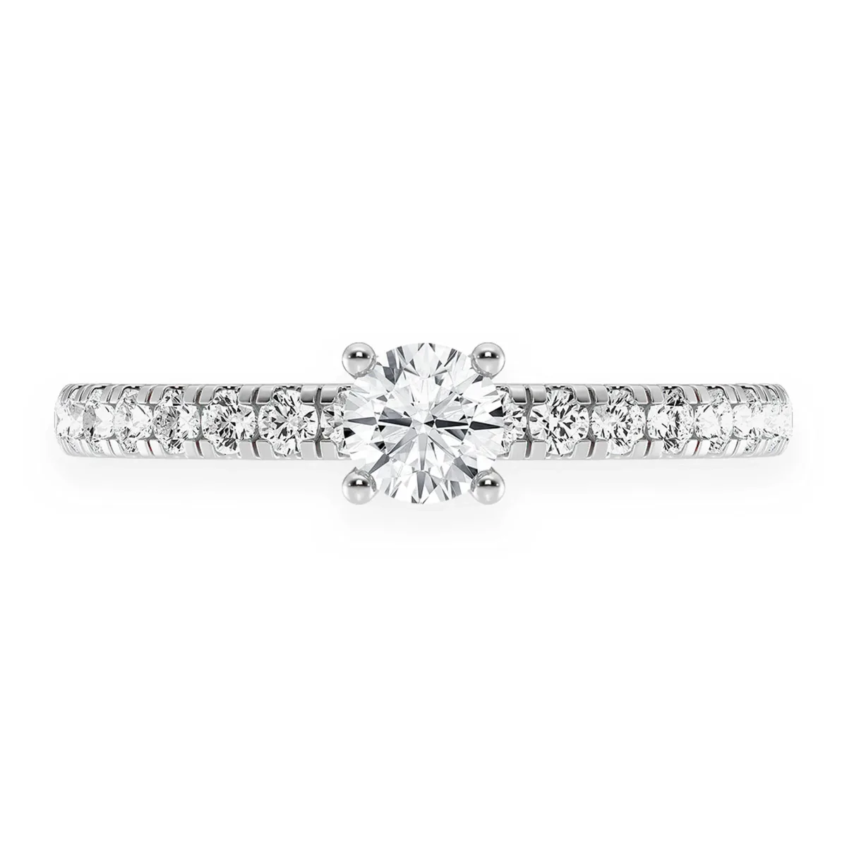 For Him Classic One Row Under Halo Diamond Ring
