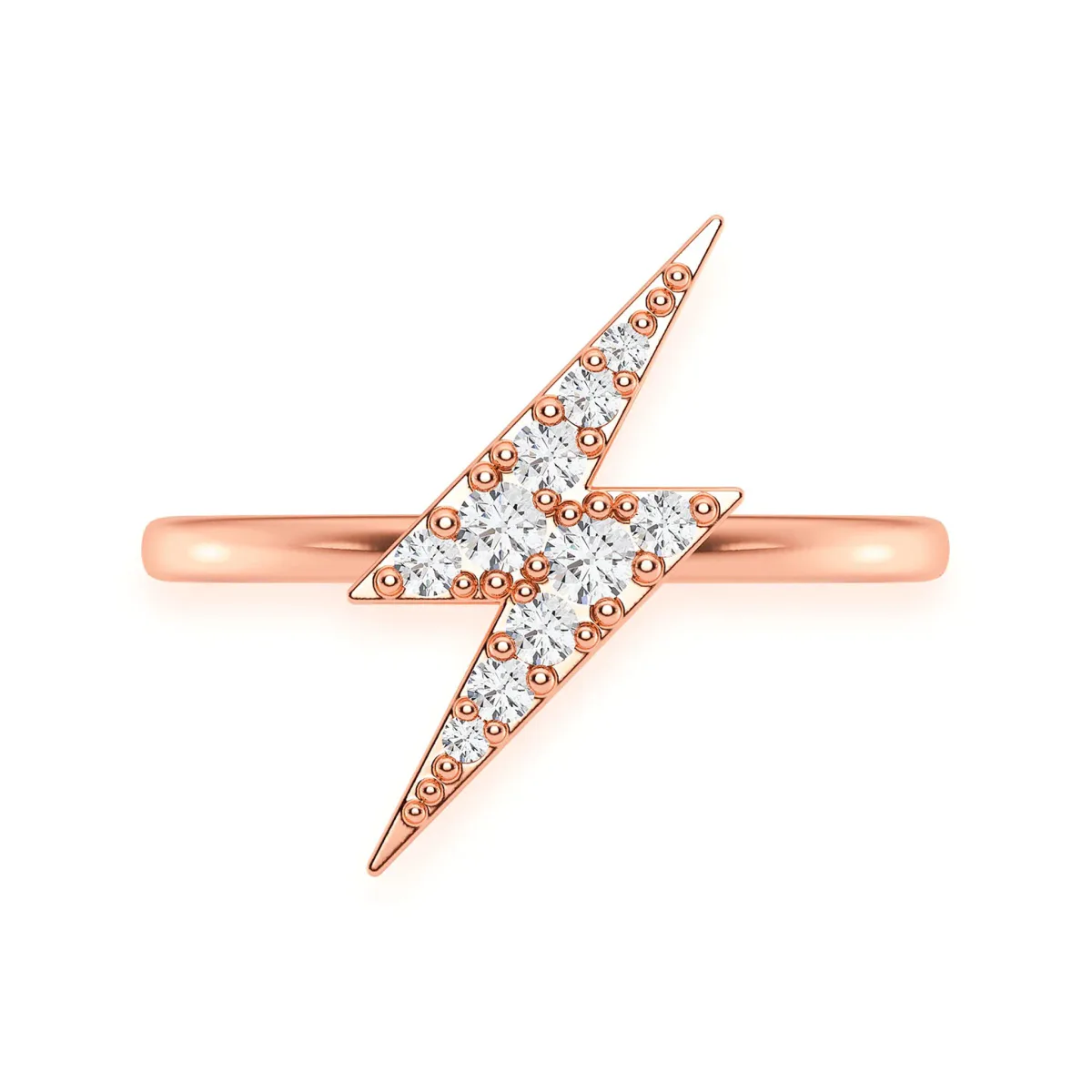 For Him Lightning Bolt Diamond Ring in Rose Gold / Natural Diamond – Ring