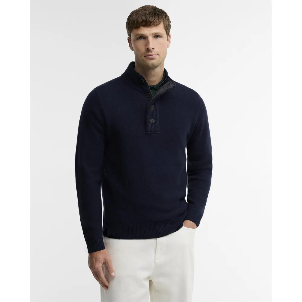 Barbour Essential Elbow Patch Sweatshirt in Navy NY91, additional product view 2