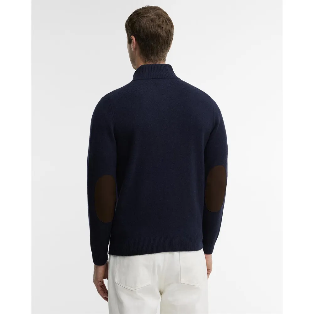 Barbour Essential Elbow Patch Sweatshirt in Navy NY91, additional product view 3