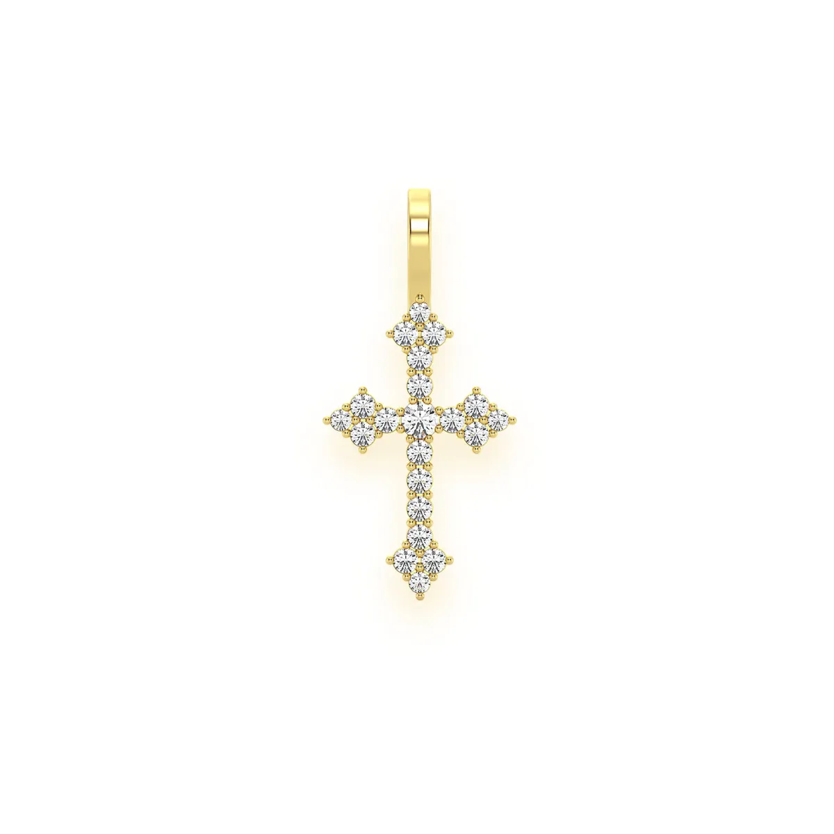 For Him Three Point Diamond Cross Pendant in 0.15ctw / Yellow Gold / Natural Diamond – Pendant