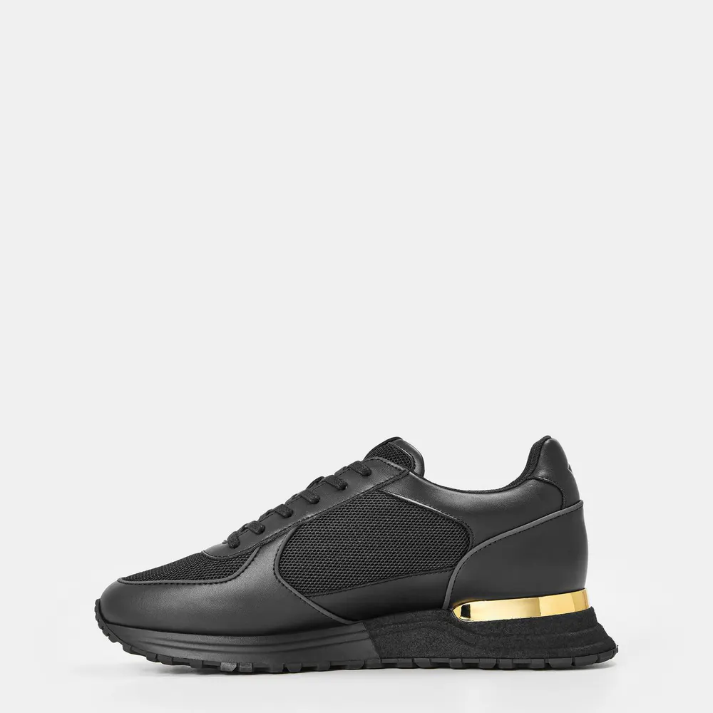 Mallet Men's Boundary Low-Top Trainers in Black/Gold, additional product view 2