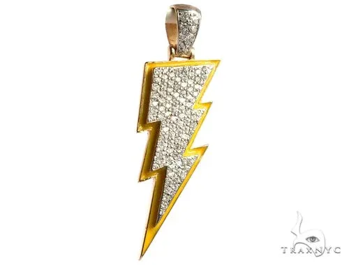 RINA - For Him CUSTOM Flower Set Diamond Custom Lightning Bolt Pendant 64170 in Rose Gold – Pendant