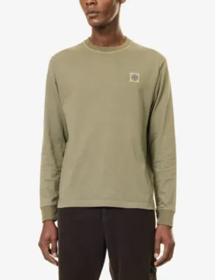 STONE ISLAND Dyed Long-Sleeve Cotton T-shirt detail 3