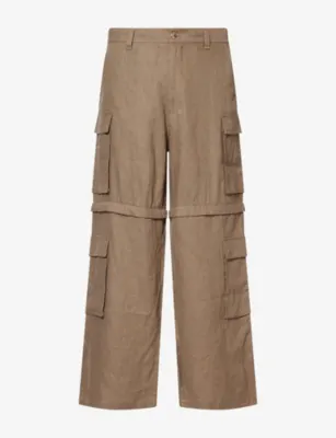 1886 Zip-Off Linen Cargo Trousers in OLIVE KHAKI – Mens | Trousers & shorts | Casual