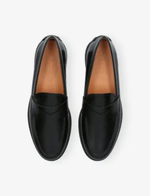 TODS Mocassino Gomma Leather Loafers - EUR 44 / 10 UK MEN in BLACK, additional product view 2