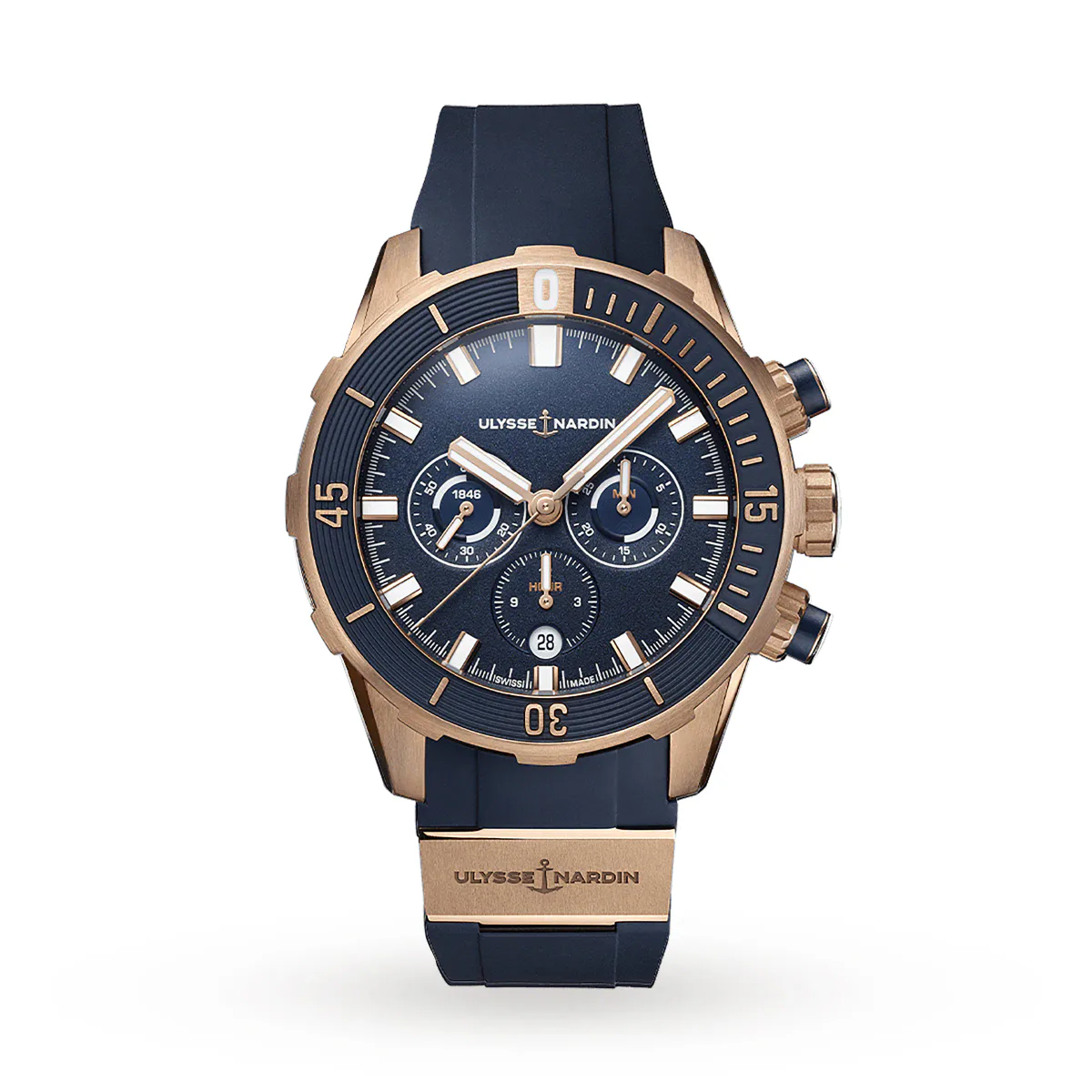 Ulysse Nardin Diver Chronograph 44mm 18ct Rose Gold Case And Bezel