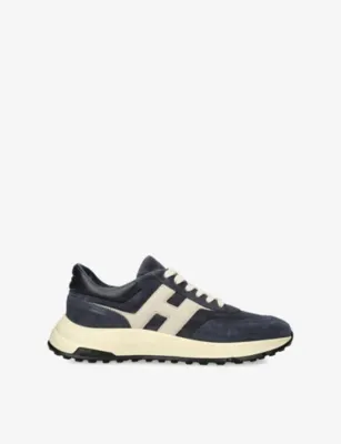 HOGAN Nuovo Hyperlight Suede Trainers - EUR 41.5 / 7.5 UK MEN in WHITE/NAVY – Mens | Trainers | Lace up trainers