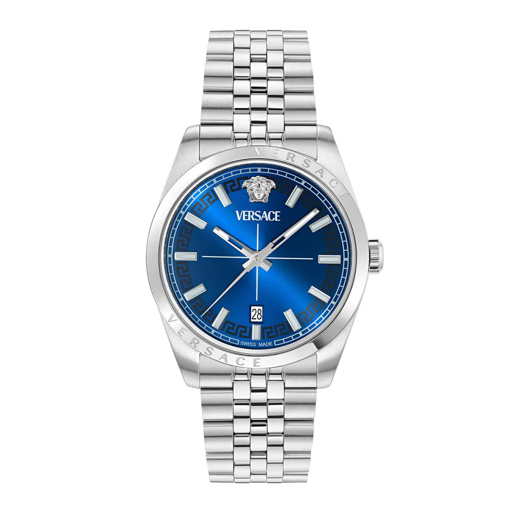 Versace Men's Millenyium Analogue Quartz Watch in Blue/Steel – Accessories
