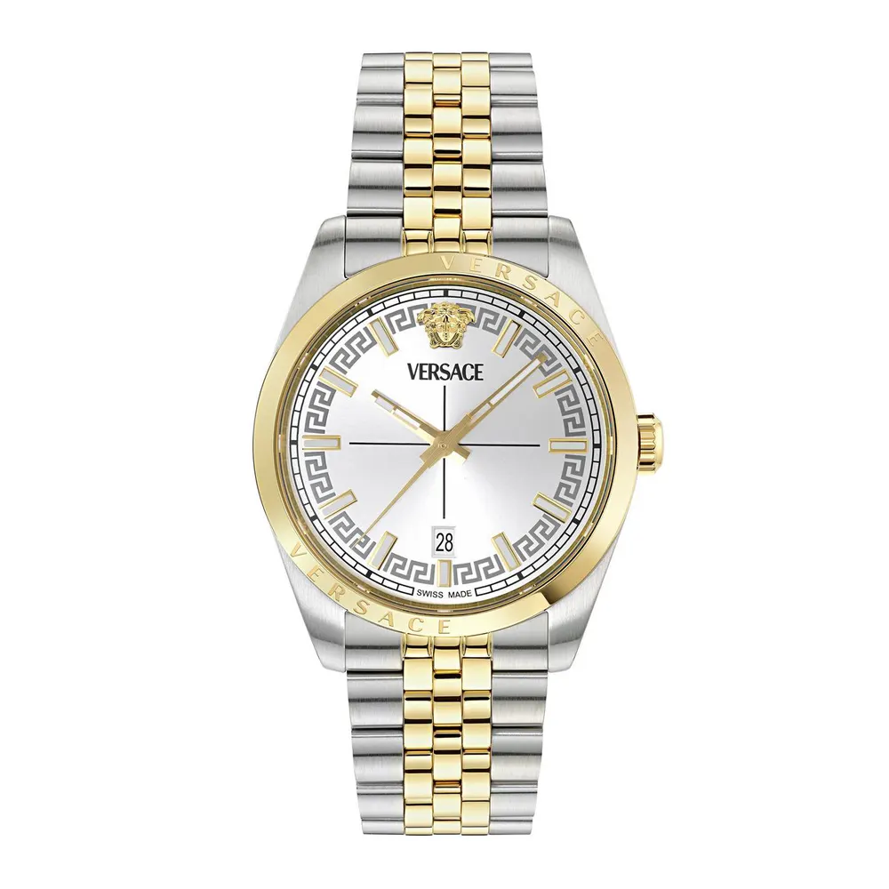 Versace Men's Millenyium Analogue Quartz Watch in Silver/Gold – Accessories